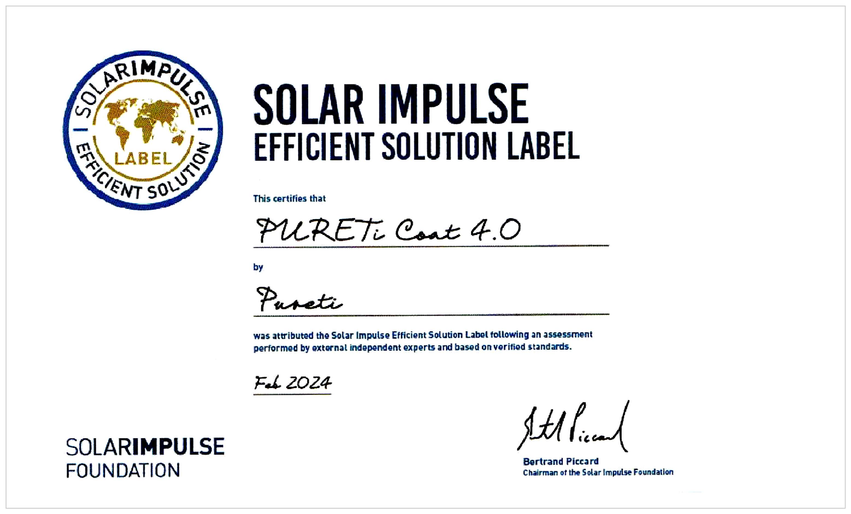 Solar Impulse Efficient Solution pecsét