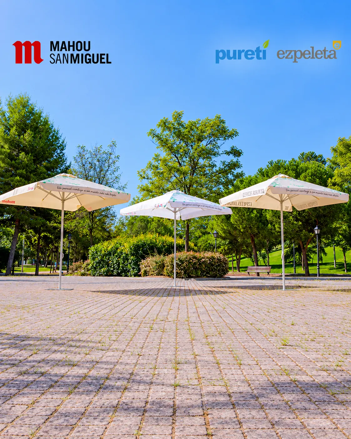 Mahou San Miguel PURETi kezelt kültéri napernyők